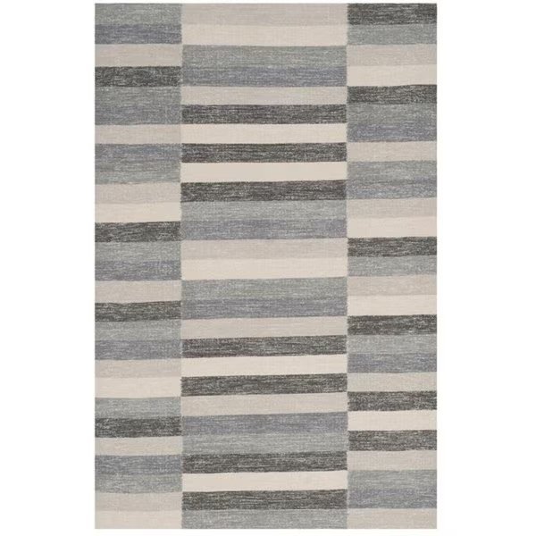 Striped Kilim Flatweave Rectangle Rug- Grey- 5 x 8 ft., Safavieh, Mfr#: STK411C-5